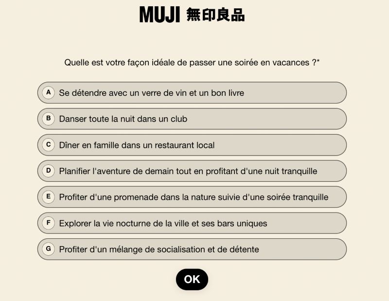 Quizz de la marque japonaise Muji Quizz de la marque japonaise Muji