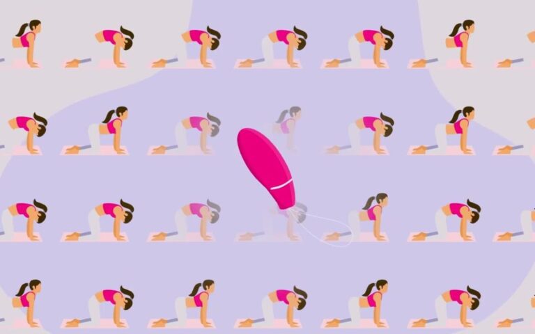 Expire, Contracte, Un, Deux: Tonifier son périnée n'a jamais été aussi fun ! Revivez les années 80 avec INTIMINA et ses exercices pelviens dynamiques.