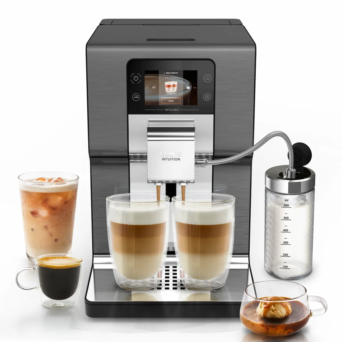 Intuition Experience Hot&Cold, Machine espresso automatique, 36 recettes, KRUPS