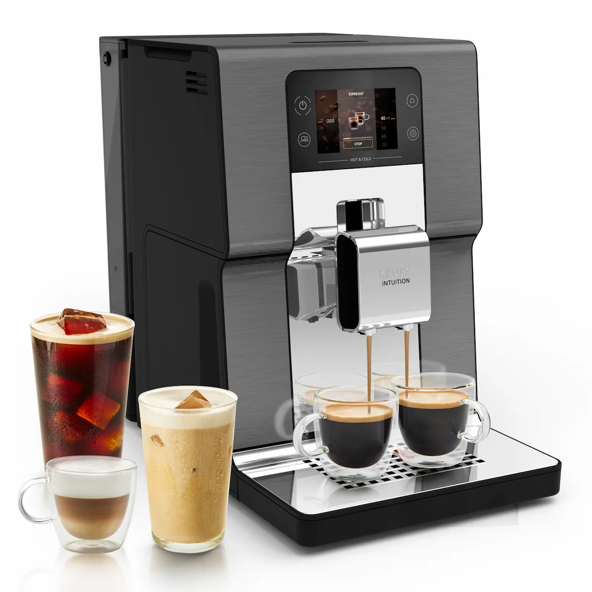 Intuition Experience Hot&Cold, Machine espresso automatique, 36 recettes, KRUPS