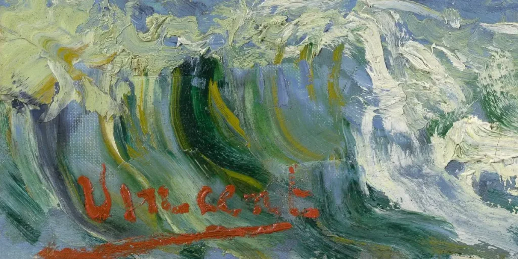 signature vincent van gogh Detail from Vincent van Gogh, Seascape near Les Saintes-Maries-de-la-Mer from 1888, oil on canvas, Van Gogh Museum, Amsterdam (Vincent van Gogh Foundation)