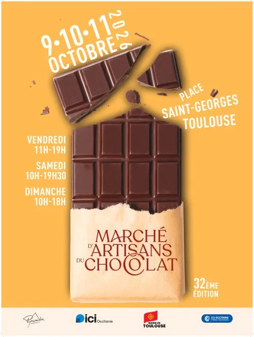 affiche marché artisans chocolat toulouse 2026 affiche 32ème édition Marché d'artisans du chocolat