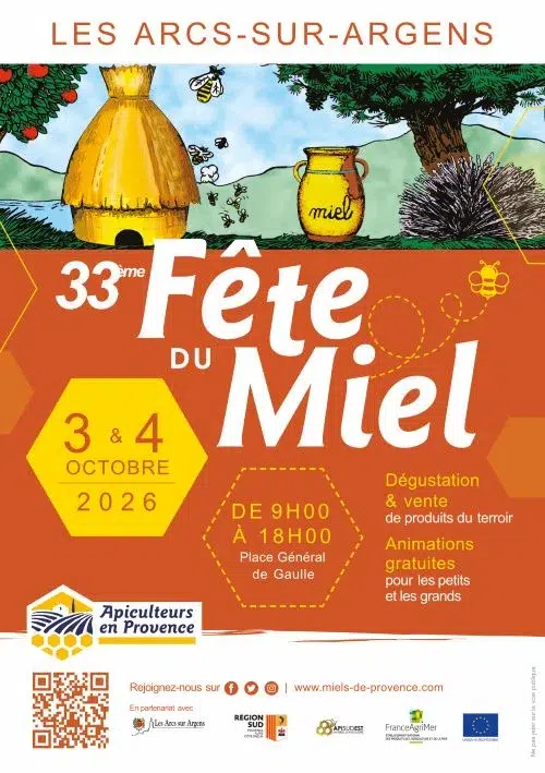 affiche fête miel arcs argens var 2026 Fête du Miel des Arcs-sur-Argens 2026 : le programme